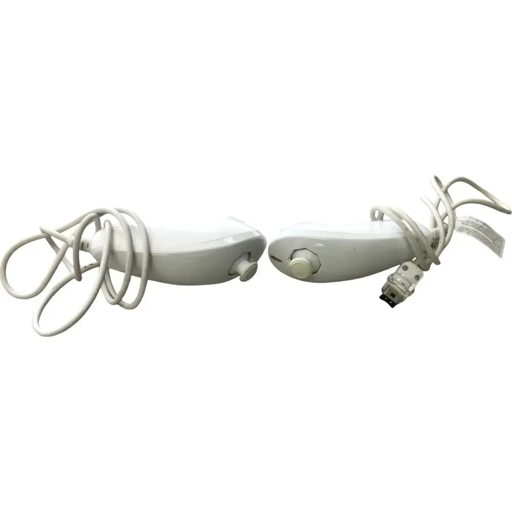 Nunchuk Controller White Lot of 2 for Nintendo Wii Remote Console Video Game